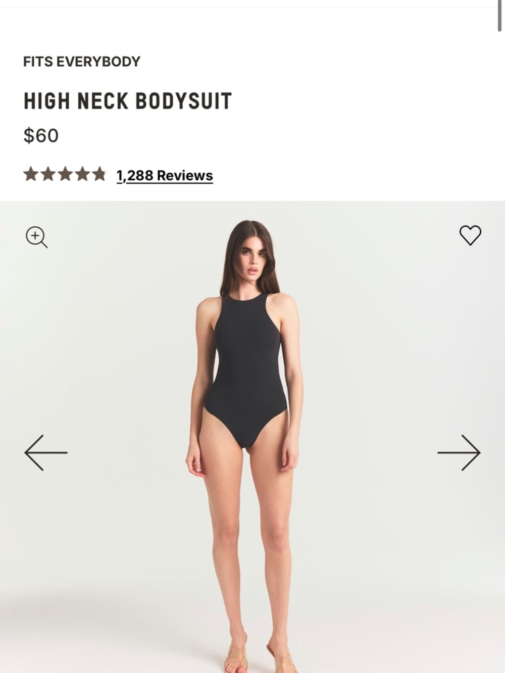 SKIMS High Neck Bodysuit in Black